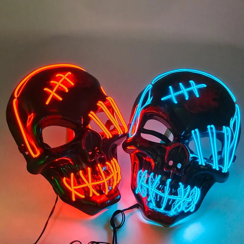 Halloween Scary Skull Mask LED Light