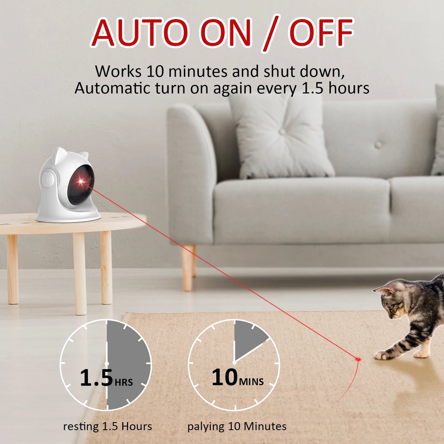 Automatic Cat Laser Toy Rechargeable Motion Random Activated Interactive Pet Toy