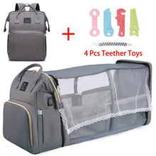 Load image into Gallery viewer, Mommy Folding Lightweight Portable Folding Crib Bed with Large-capacity Baby Backpack
