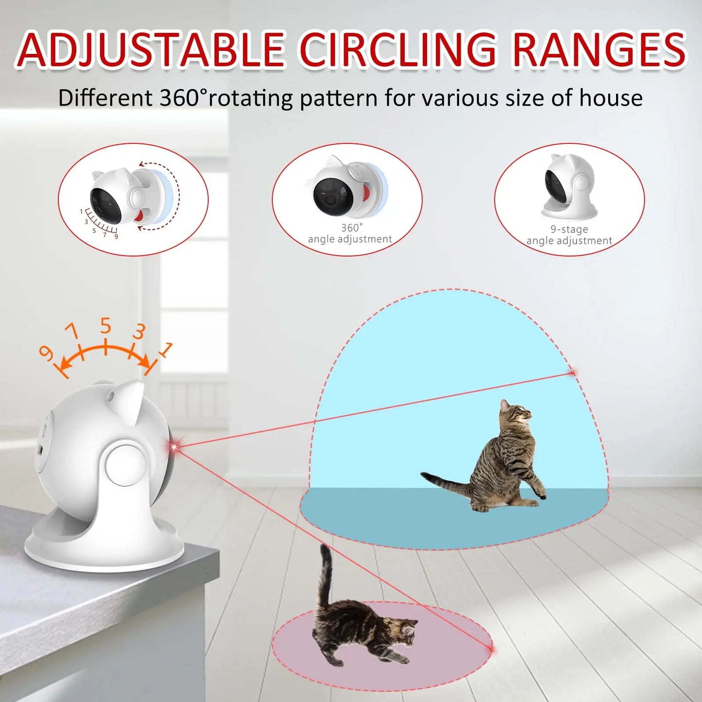 Automatic Cat Laser Toy Rechargeable Motion Random Activated Interactive Pet Toy