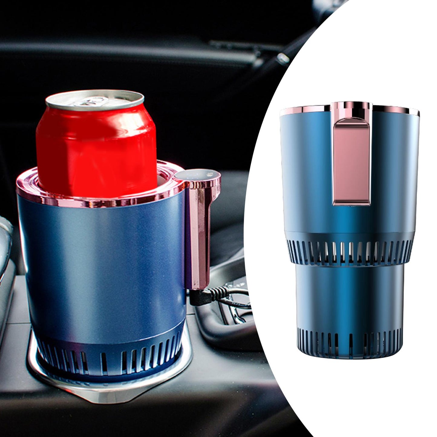 Electric Cold and Hot Beverage Mug with LED Temperature Display.