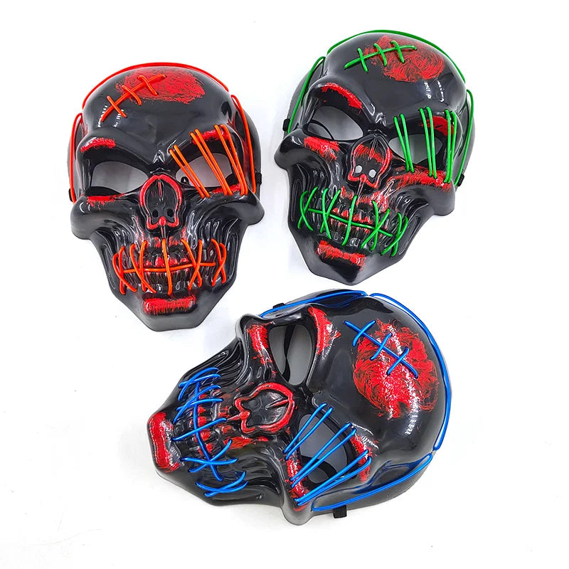 Halloween Scary Skull Mask LED Light