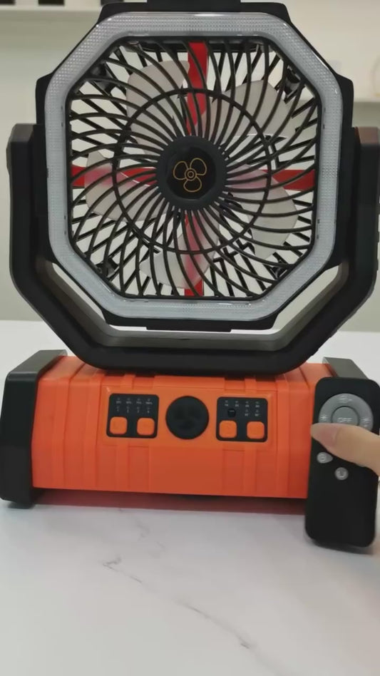 20000mAh Portable LED Camping Fan | Rechargeable High-Capacity Outdoor Cooling Fan