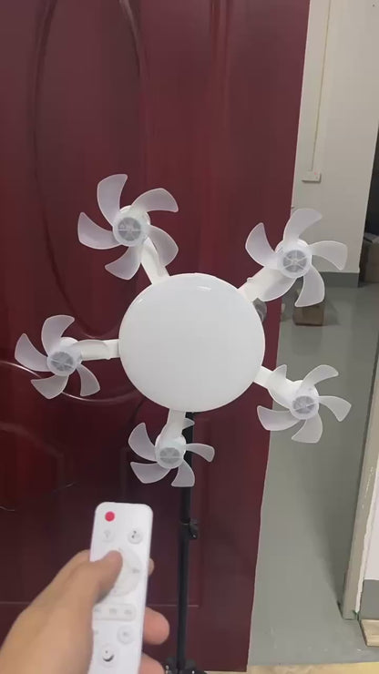 5 Wings Ceiling Fan Light E27 Led 60w Drone Shaped Remote Control Dimmable 3 Color LED Ceiling Light.