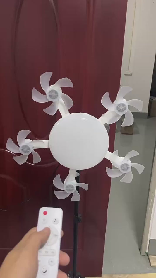 Ceiling Fan Light E27 Led 60w Drone Shaped Remote Control Dimmable 3 Color LED Ceiling Light.