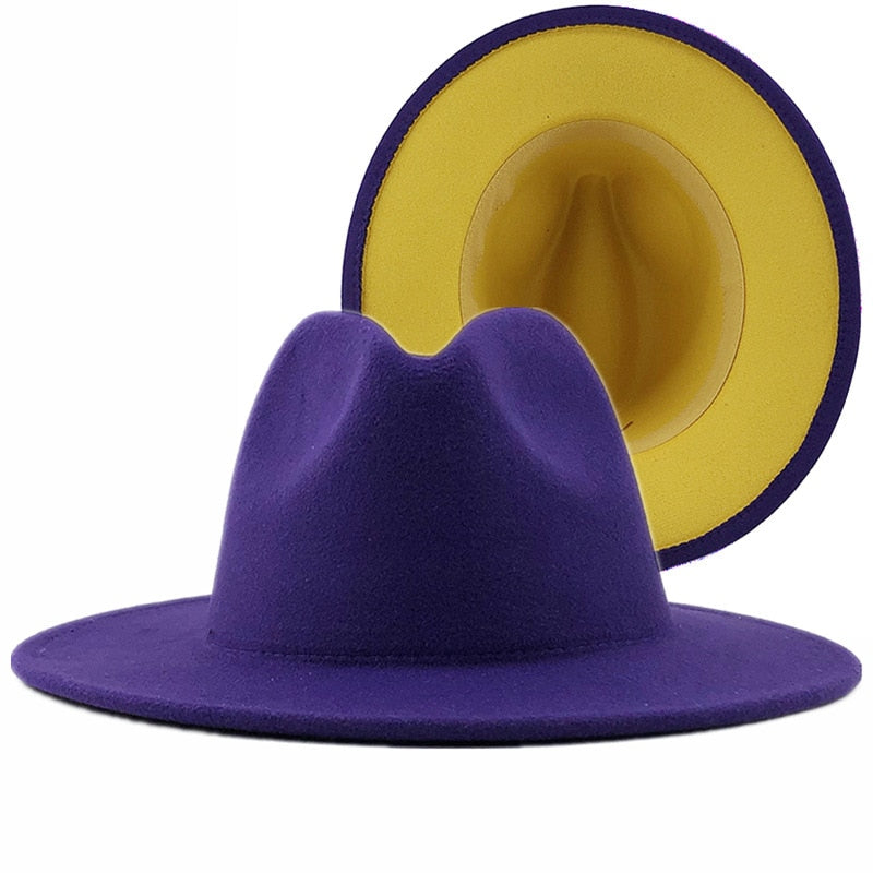 Unisex Wide Brim Wool Felt Jazz Fedora Hat